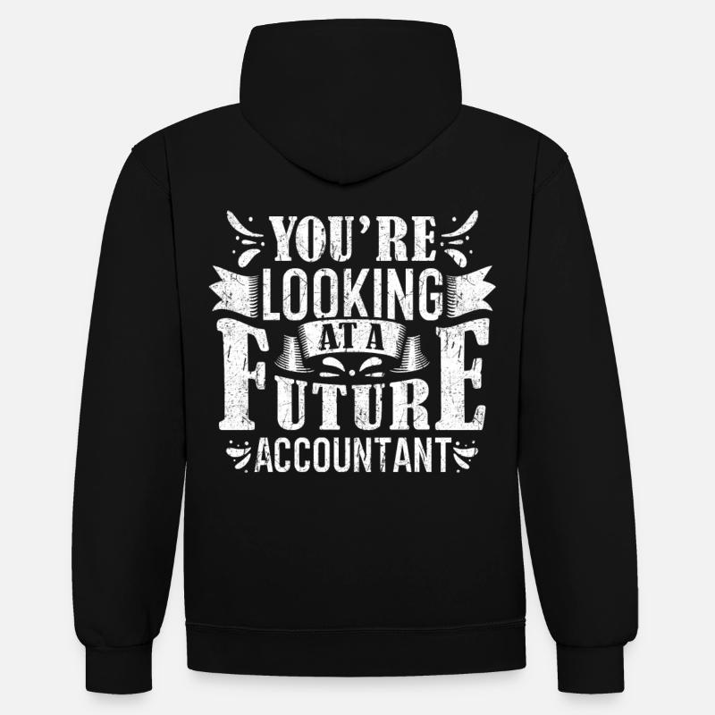 Formation de comptable - Sweat à capuche contrasté - noir/rouge