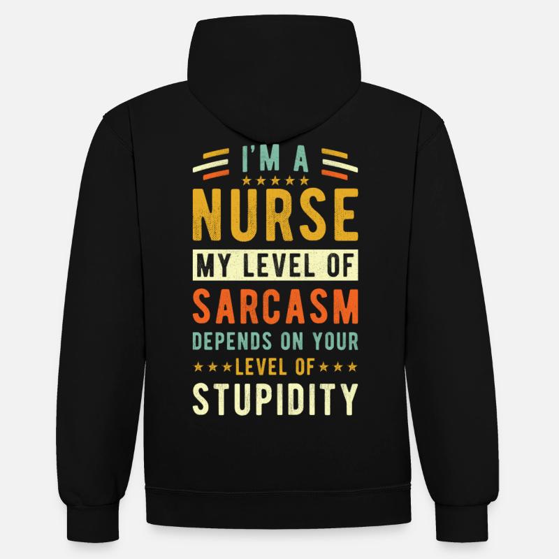 Krankenschwester Geschenk - Kontrast-Hoodie - Schwarz/Rot