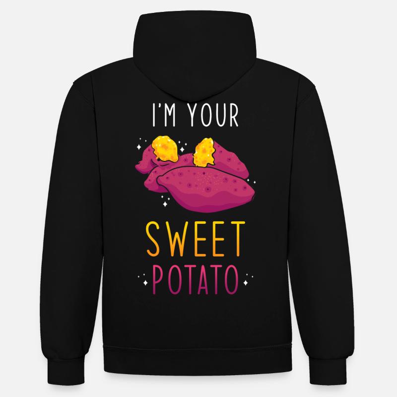 Patate douce - Sweat à capuche contrasté - noir/rouge