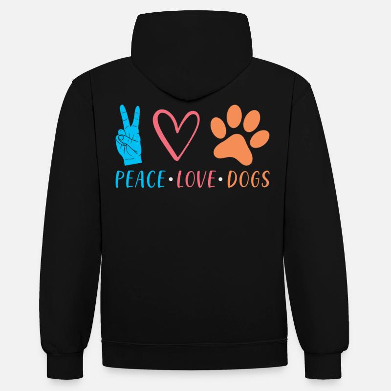 Chiens Disant Paix Amour Chiens - Sweat à capuche contrasté - noir/rouge