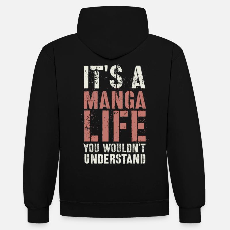 Cadeau Manga - Sweat à capuche contrasté - noir/rouge
