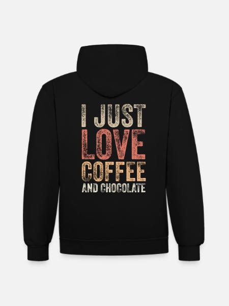 Chocolate and coffee - Contrast hoodie - black/red