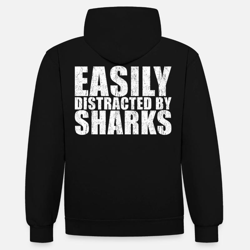 Hai Spruch - Kontrast-Hoodie - Schwarz/Rot