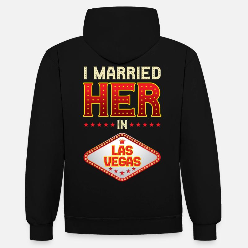 Mariage à Las Vegas - Sweat à capuche contrasté - noir/rouge