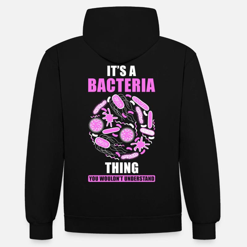 Microbiome dit drôle - Sweat à capuche contrasté - noir/rouge