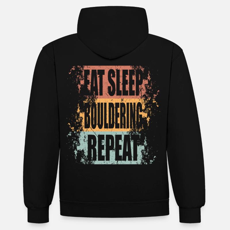 Bloc Manger Dormir Répéter - Sweat à capuche contrasté - noir/rouge