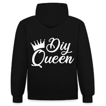 DIY Queen - Kontrast-Hoodie - Schwarz/Rot - Hinten - Nico (186cm)