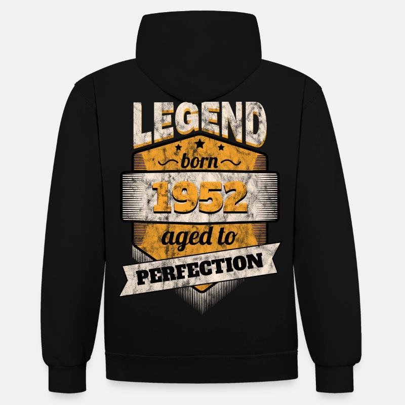1952 - Sweat à capuche contrasté - noir/rouge