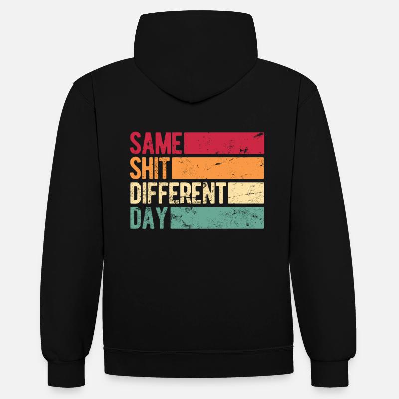 Same Shit - Different Day - Sweat à capuche contrasté - noir/rouge