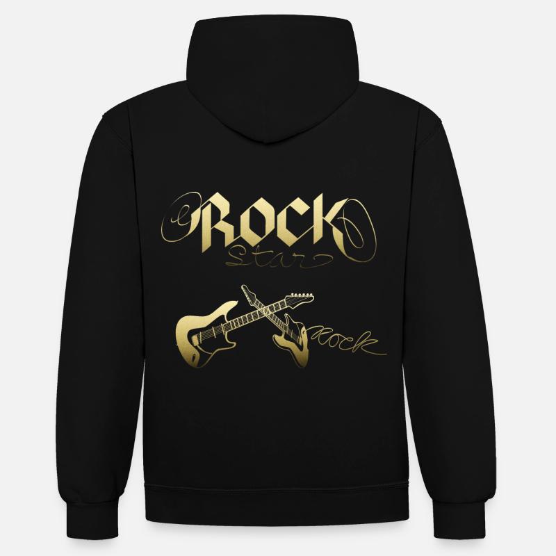 Rock star - Sweat à capuche contrasté - noir/rouge