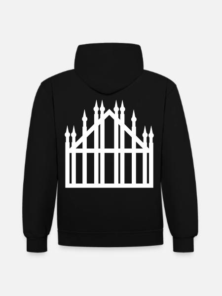 Cathedral of Milan - Contrast hoodie - black/red