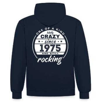 Unique en son genre totalement fou depuis 1975 Rocking - Sweat à capuche contrasté - bleu marine/rouge - Dos - Anna (173cm)