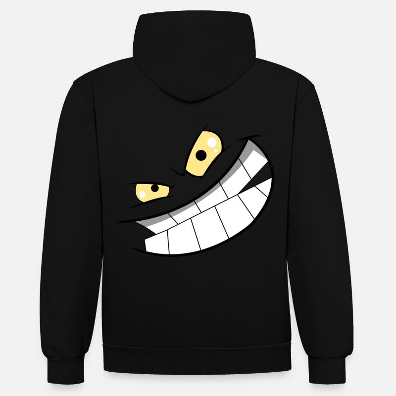 Smiley comique - Sweat à capuche contrasté - noir/rouge