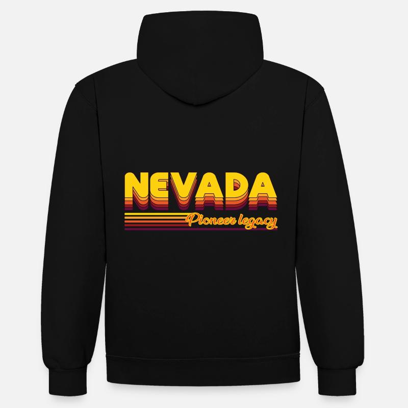 cool Nevada États-Unis États design - Sweat à capuche contrasté - noir/rouge