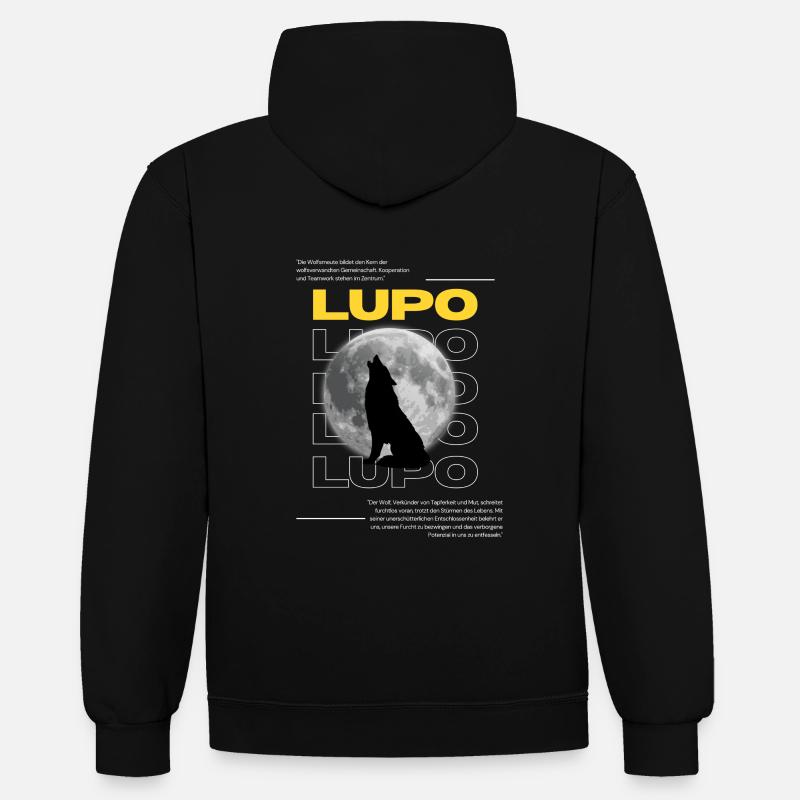 Citations de Lupo - Sweat à capuche contrasté - noir/rouge