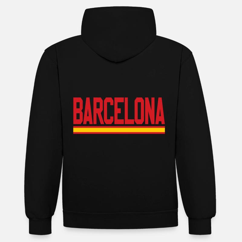 Découvrez la beauté de l’espagnol - Sweat à capuche contrasté - noir/rouge