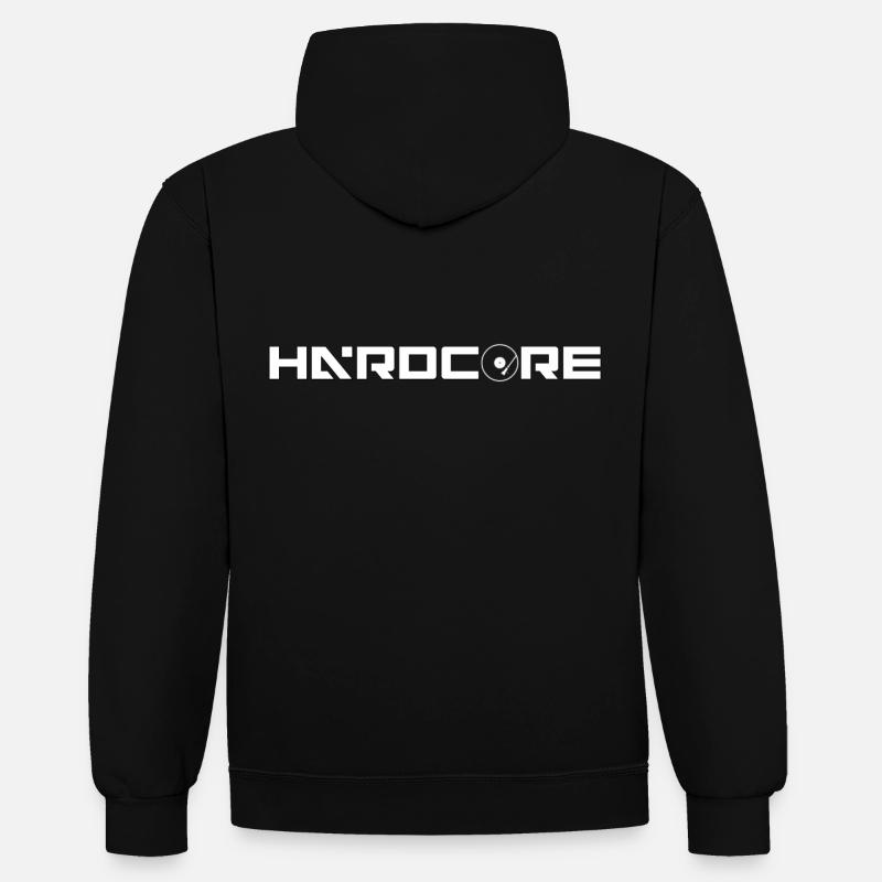 hard-core6 - Sweat à capuche contrasté - noir/rouge