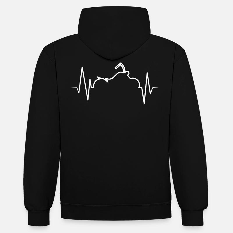 herzfrequenz chopper - Kontrast-Hoodie - Schwarz/Rot