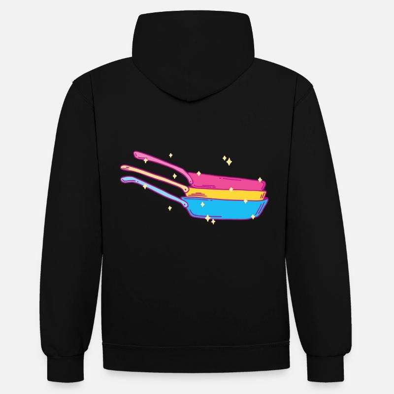 Kitchen pan stack Pansexual - Contrast hoodie - black/red