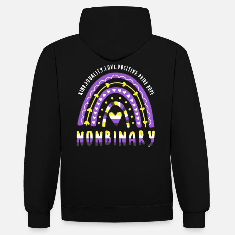 Nonbinary Pride Nonbinary Rainbow - Contrast hoodie - black/red