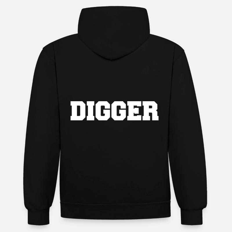 Conception de pelles - Sweat à capuche contrasté - noir/rouge