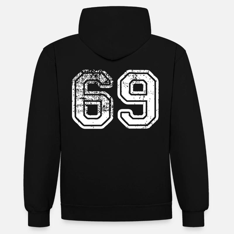 69 - Sweat à capuche contrasté - noir/rouge