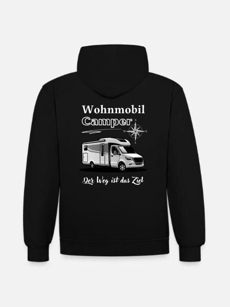 Wohnmobil Camper-Wohnmobil Spruch und Motiv - Kontrast-Hoodie - Schwarz/Rot