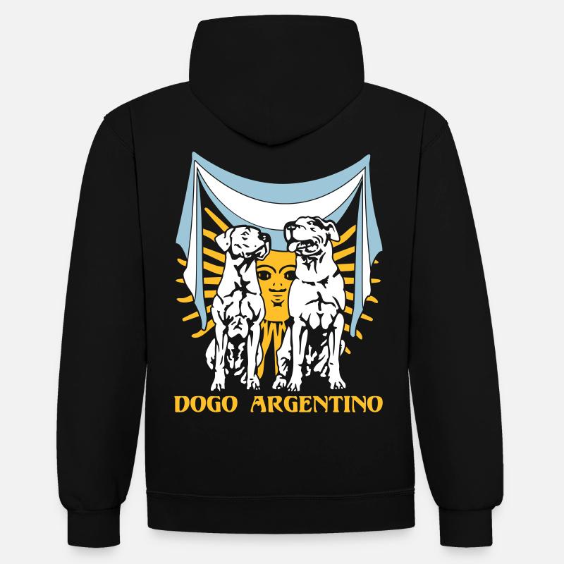 Dogo Argentino drapeau - Sweat à capuche contrasté - noir/rouge