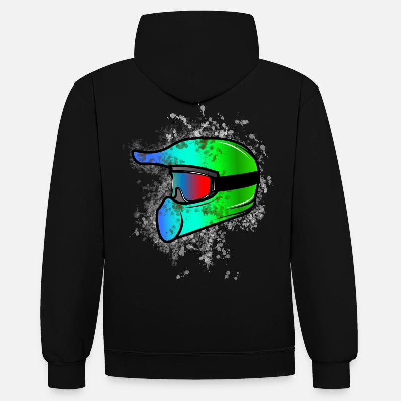 arc-en-ciel de motocross - Sweat à capuche contrasté - noir/rouge
