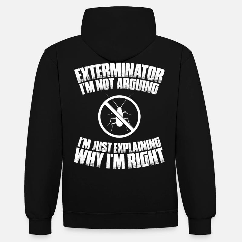 Schädlingsbekämpfer Kammerjäger Exterminator - Kontrast-Hoodie - Schwarz/Rot