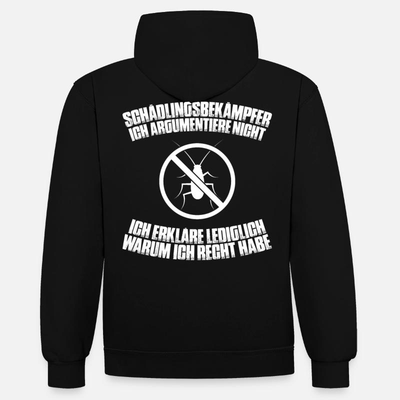 Schädlingsbekämpfer Kammerjäger Exterminator - Kontrast-Hoodie - Schwarz/Rot