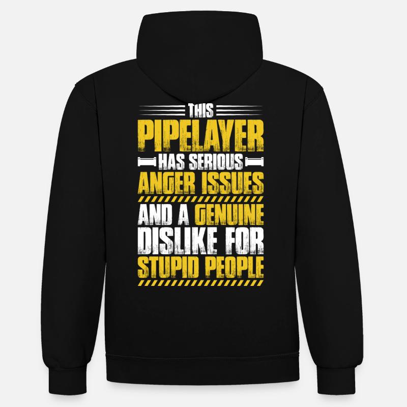 Pipeline Builder Pipeline Construction Pipelayer - Sweat à capuche contrasté - noir/rouge