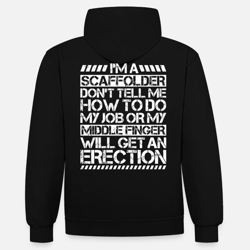 Échafaudage Échafaudage Échafaudage - Sweat à capuche contrasté - noir/rouge