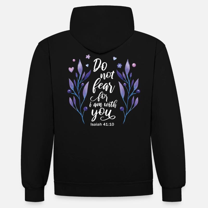 Citation religieuse : Chrétien - Sweat à capuche contrasté - noir/rouge