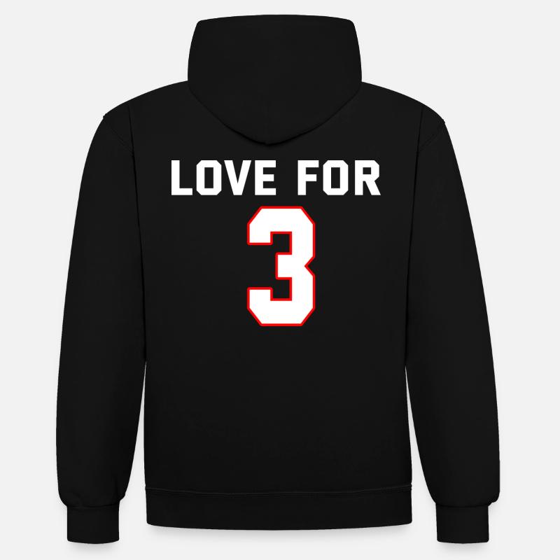 Amour pour 3 - Sweat à capuche contrasté - noir/rouge