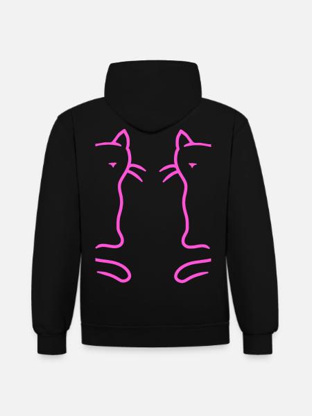 Retro Cats Vintage 90s 80s Cat Kids - Contrast hoodie - black/red
