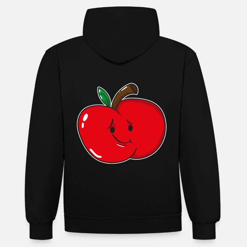 Apple fruit fruit - Contrast hoodie - black/red