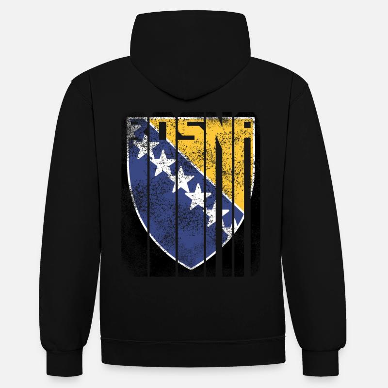 bosna2 - Sweat à capuche contrasté - noir/rouge