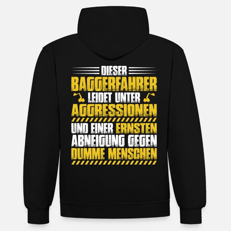 Baggerfahrer Baggerführer Bagger Geschenk - Kontrast-Hoodie - Schwarz/Rot
