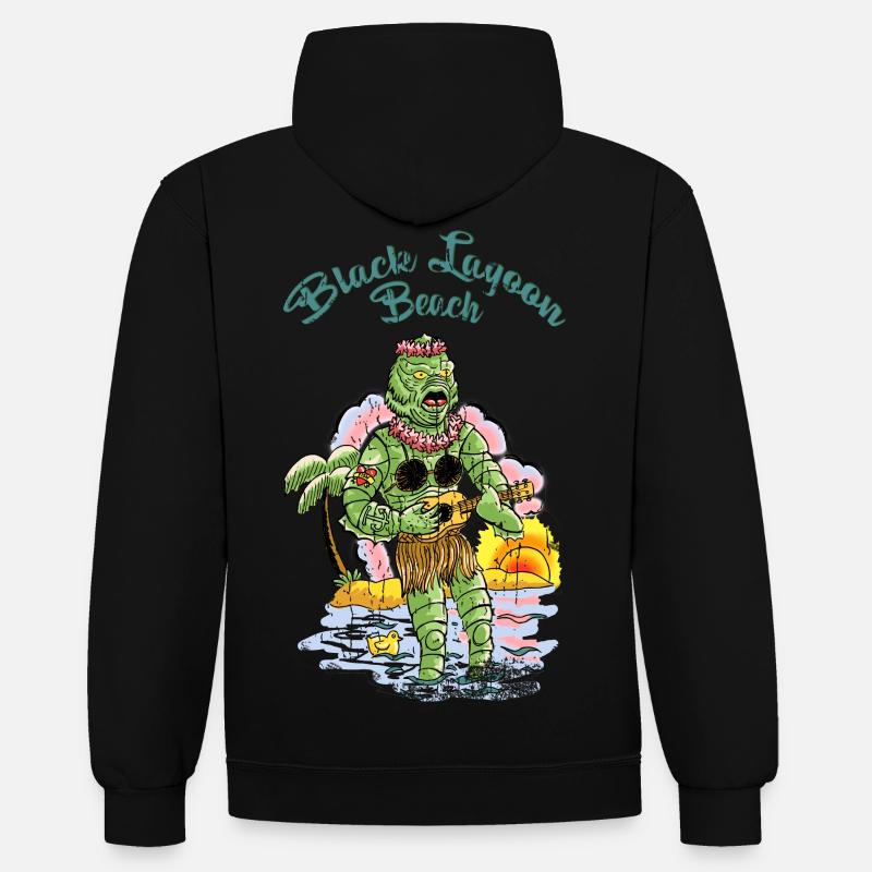 vahinedulagoon - Sweat à capuche contrasté - noir/rouge