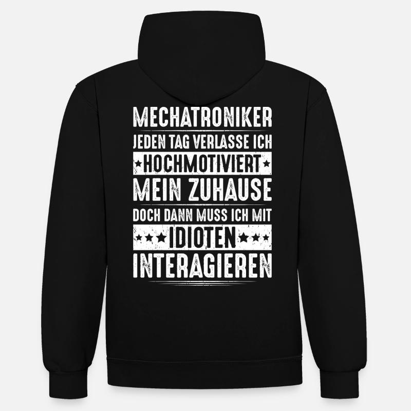 Mechatroniker Mechatronik Mechatronics Engineer - Kontrast-Hoodie - Schwarz/Rot
