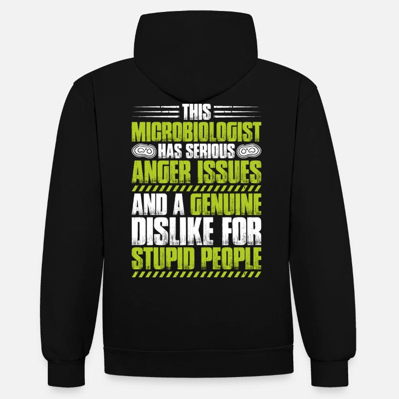 Microbiologie Microbiologiste Biologiste Biologiste - Sweat à capuche contrasté - noir/rouge