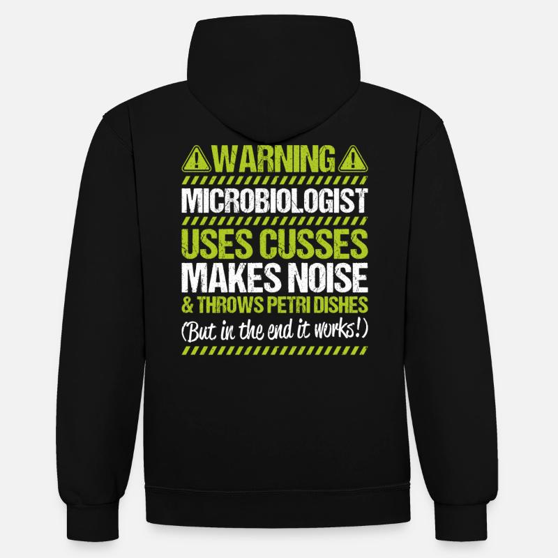 Microbiologie Microbiologiste Biologiste Biologiste - Sweat à capuche contrasté - noir/rouge