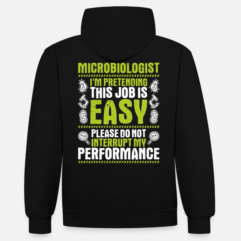 Microbiologie Microbiologiste Biologiste Biologiste - Sweat à capuche contrasté - noir/rouge