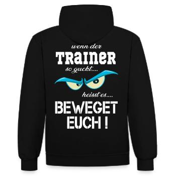 Trainer, Sportlehrer, Coach, Übungsleiter T Shirt - Kontrast-Hoodie - Schwarz/Rot - Hinten - Nico (186cm)