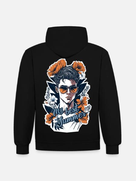My best summer - Contrast hoodie - black/red