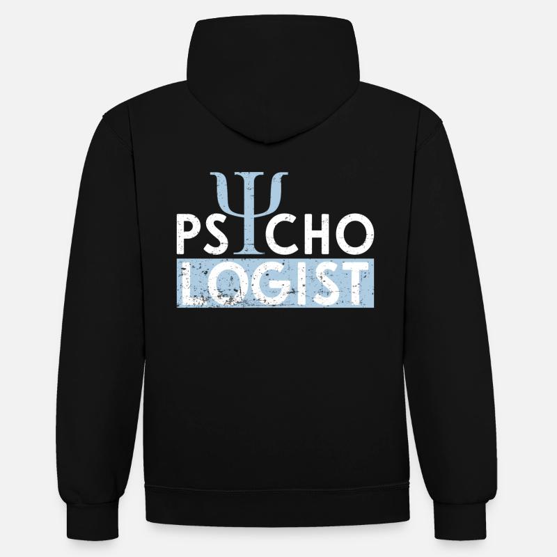 Psychologue - Sweat à capuche contrasté - noir/rouge