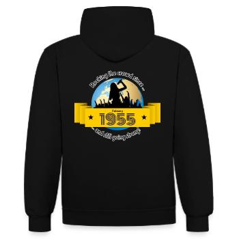 70. Anniversaire Secouant la foule depuis 02/1955 - Sweat à capuche contrasté - noir/rouge - Dos - Nico (186cm)