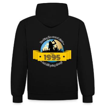 30. Anniversaire Secouant la foule depuis 08/1995 - Sweat à capuche contrasté - noir/rouge - Dos - Nico (186cm)