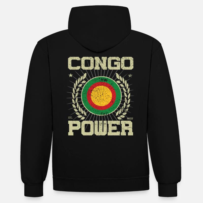 Cool Congo Design - Sweat à capuche contrasté - noir/rouge
